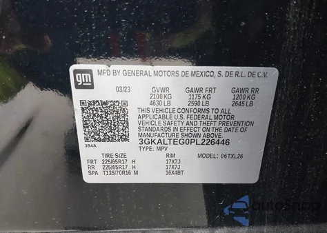 2023 GMC Terrain Awd Sle из США, поврежденный, VIN 3GKALTEG0PL226446